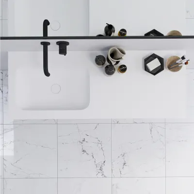 Pulcher Mood 120L Soft - Bathroom furniture 120x46 cm, Matt white w/ SolidTec® sink