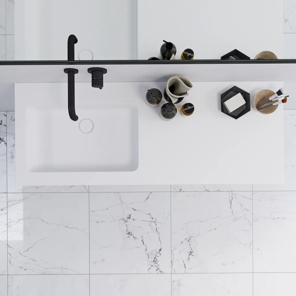 Pulcher Mood 120L Soho - Bathroom furniture 120x46 cm, Matt white w/ SolidTec® sink