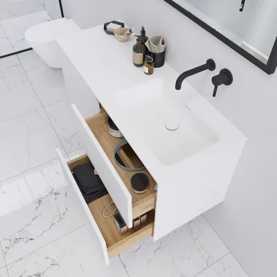 Pulcher Mood 120R Soho - Bathroom furniture 120x46 cm, Mathvid w/ SolidTec® sink