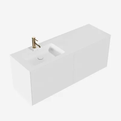 Pulcher Mood 140L Soho - Bathroom furniture 140x46 cm, Matt white w/ SolidTec® sink