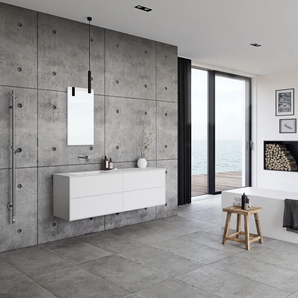 Pulcher Mood 160L Soho - Bathroom furniture 160x46 cm, Matt white w/ SolidTec® sink