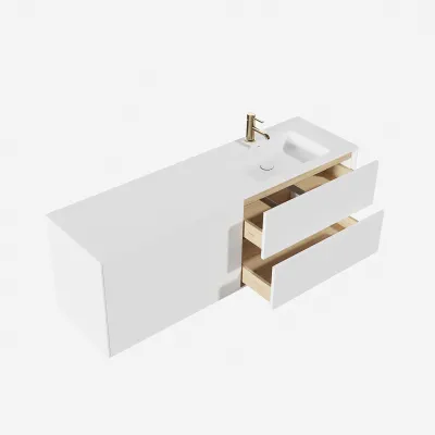 Pulcher Mood 160R Soho - Bathroom furniture 160x46 cm, Matt white w/ SolidTec® sink