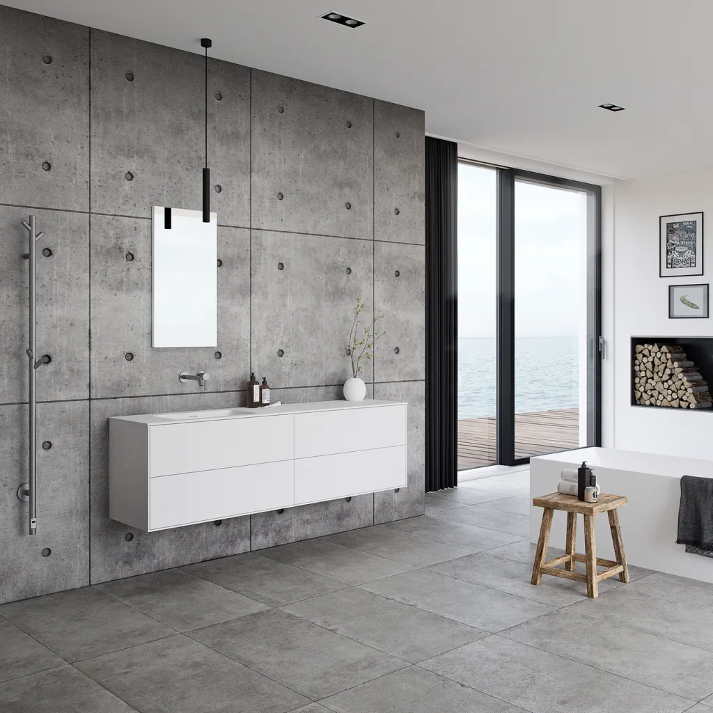 Pulcher Mood 180L Soho - Bathroom furniture 180x46 cm, Matt white w/ SolidTec® sink