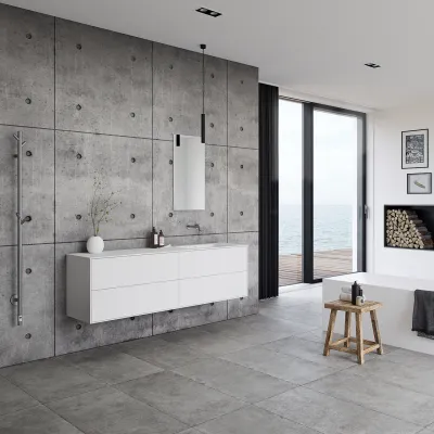 Pulcher Mood 180R Soho - Bathroom furniture 180x46 cm, Mathvid w/ SolidTec® sink