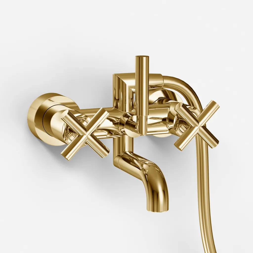 Fly Classic KR102 - MKII Bath Mixer, Polished Brass Natural