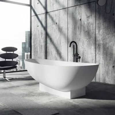 Semplice SBS600 - Freestanding bath mixer, Matte black