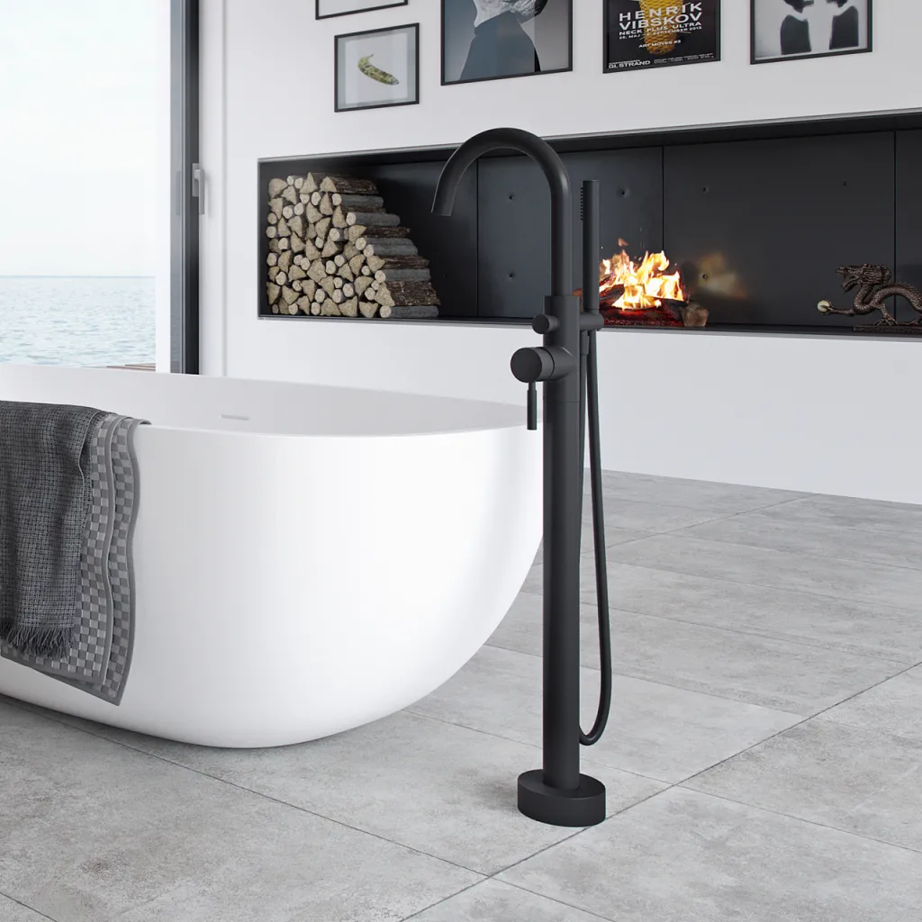 Semplice SBS600 - Freestanding bath mixer, Matte black