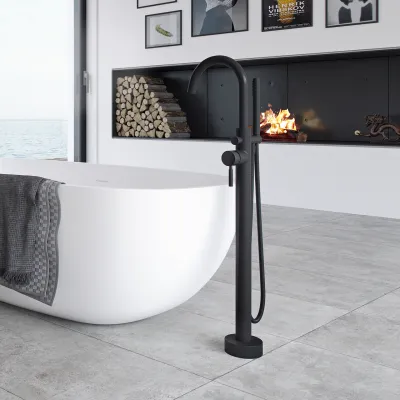 Semplice SBS600 - Freestanding bath mixer, Matte black