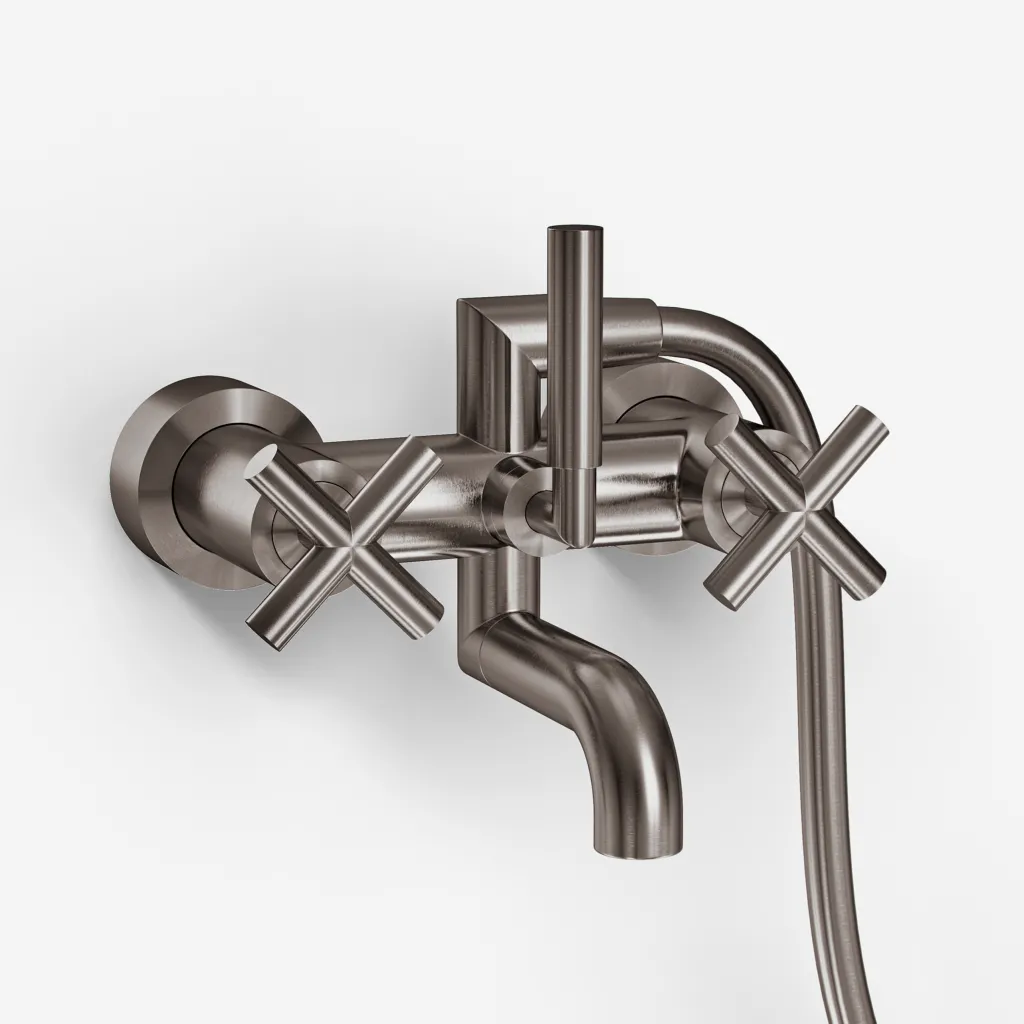 Fly Classic KR102 - MKII Bath Mixer, PVD Brushed Steel