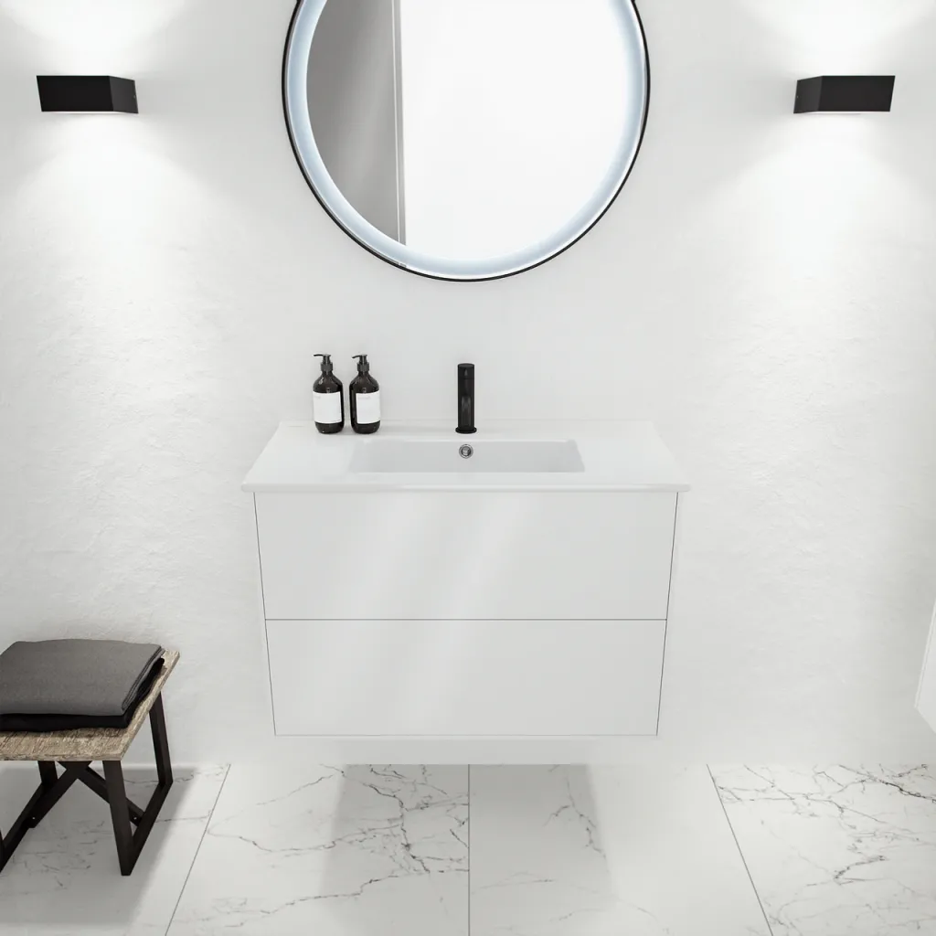 ArkiLife® Cobus ACC8036 CPH Square - Compact bathroom furniture 81x36 cm w/porcelain sink