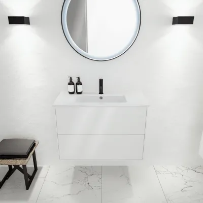 ArkiLife® Cobus ACC8036 CPH Square - Compact bathroom furniture 81x36 cm w/porcelain sink