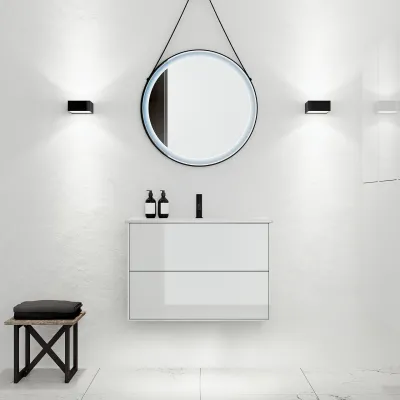 ArkiLife® Cobus ACC8036 CPH Square - Compact bathroom furniture 81x36 cm w/porcelain sink
