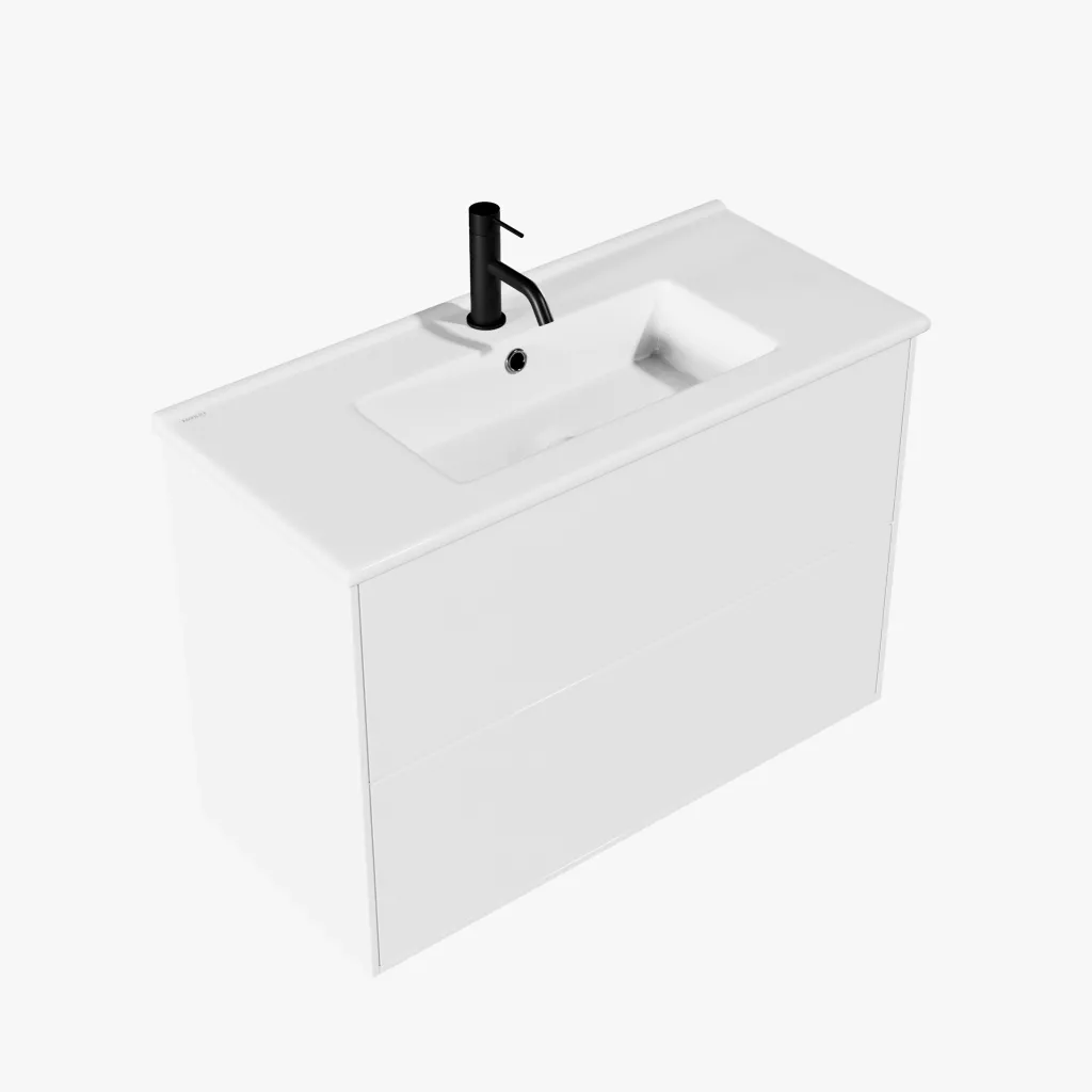 ArkiLife® Cobus ACC8036 CPH Square - Compact bathroom furniture 81x36 cm w/porcelain sink