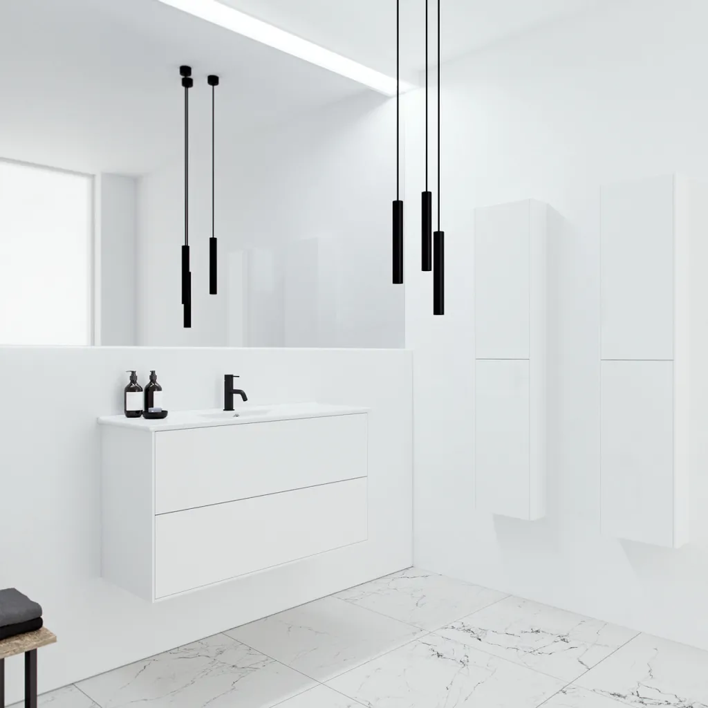 ArkiLife® Cobus ACC1036 CPH Square - Compact bathroom furniture 101x36 cm w/porcelain sink