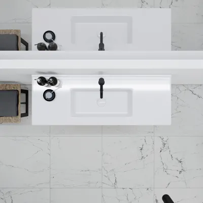 ArkiLife® Cobus ACC1036 CPH Square - Compact bathroom furniture 101x36 cm w/porcelain sink