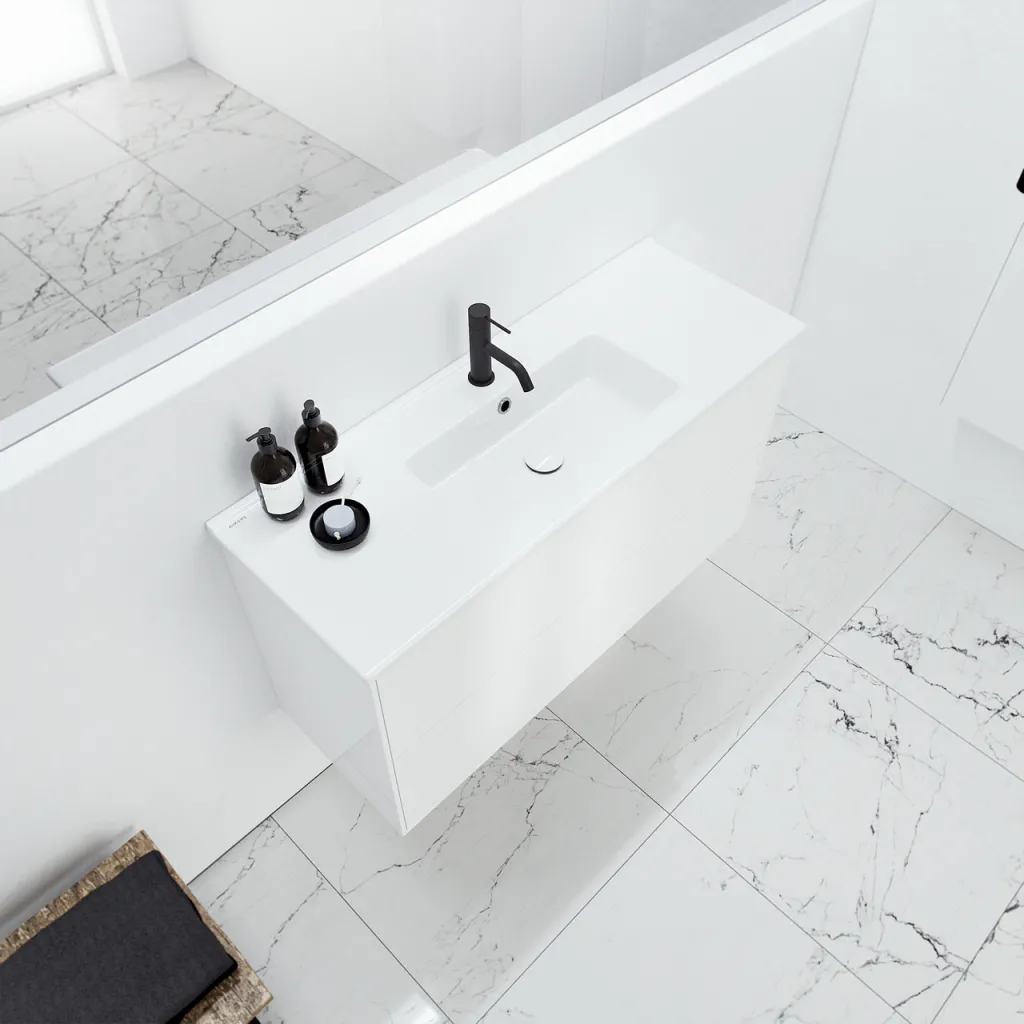 ArkiLife® Cobus ACC1036 CPH Square - Compact bathroom furniture 101x36 cm w/porcelain sink