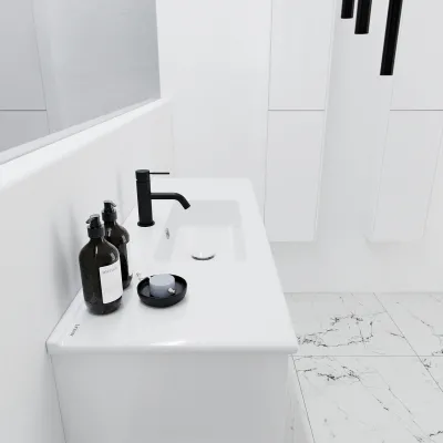 ArkiLife® Cobus ACC1036 CPH Square - Compact bathroom furniture 101x36 cm w/porcelain sink