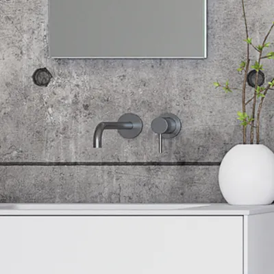 Semplice SHV502 - Single lever washbasin mixer, 22 cm spout, PVD Brushed Steel