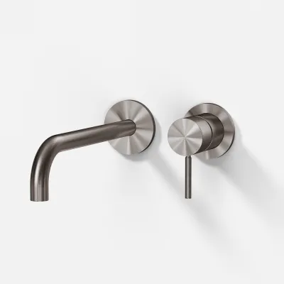 Semplice SHV502 - Single lever washbasin mixer, 22 cm spout, PVD Brushed Steel