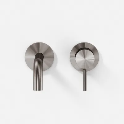 Semplice SHV502 - Single lever washbasin mixer, 22 cm spout, PVD Brushed Steel
