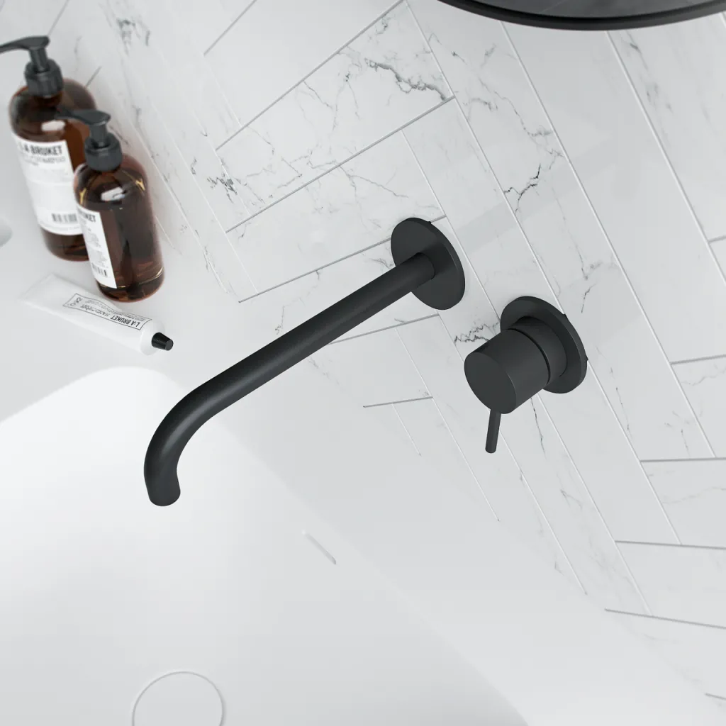 Semplice SHV502 - Single-lever washbasin mixer, 22 cm spout, Matt black