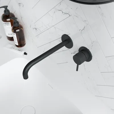 Semplice SHV502 - Single-lever washbasin mixer, 22 cm spout, Matt black