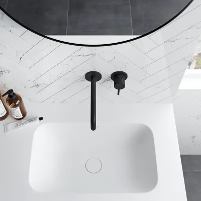 Semplice SHV502 - Single-lever washbasin mixer, 22 cm spout, Matt black