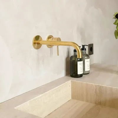 Semplice SHV502 - Single-lever washbasin mixer, 22 cm. spout, Polished Brass Natural