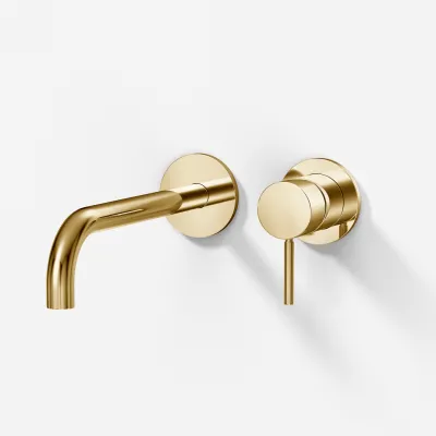 Semplice SHV502 - Single-lever washbasin mixer, 22 cm. spout, Polished Brass Natural