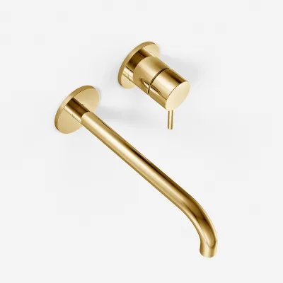 Semplice SHV502 - Single-lever washbasin mixer, 22 cm. spout, Polished Brass Natural