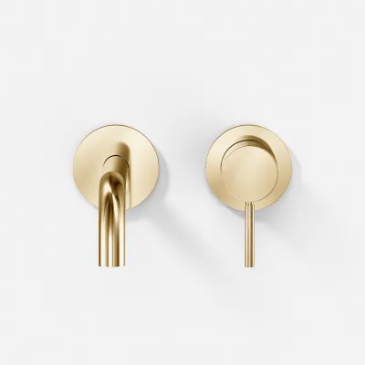 Semplice SHV502 - Single-lever washbasin mixer, 22 cm. spout, Polished Brass Natural