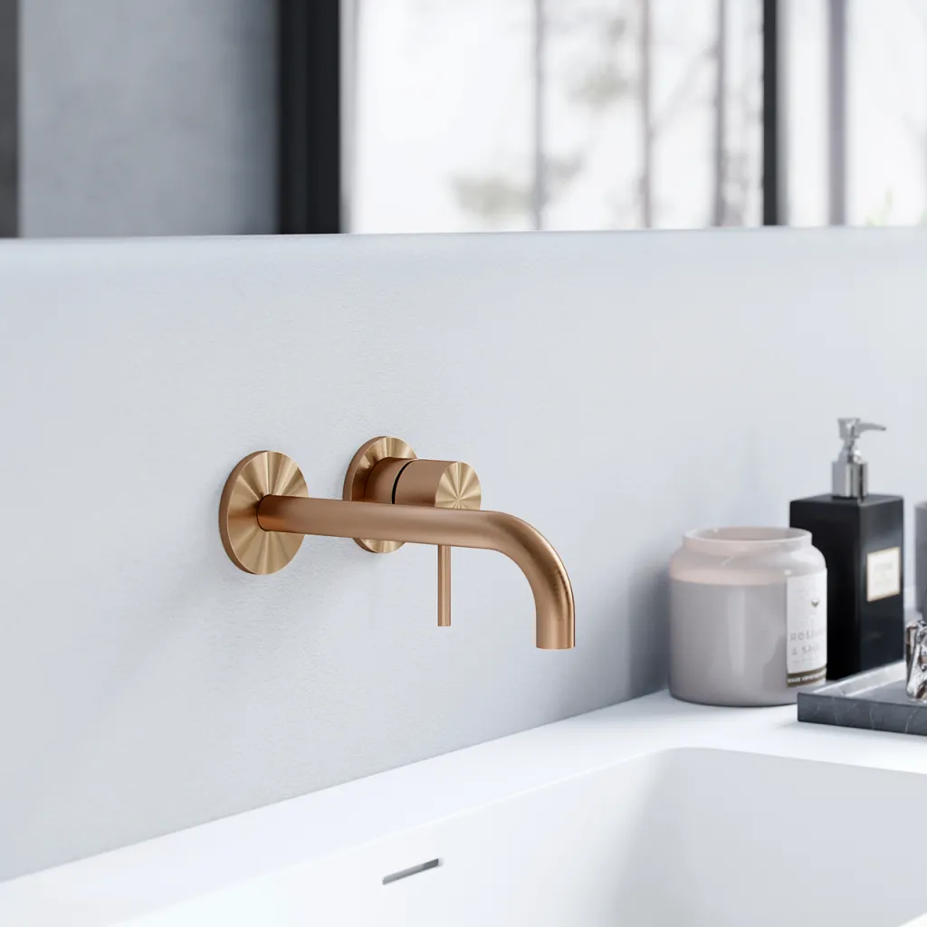 Semplice SHV502 - Single lever washbasin mixer, 22 cm spout, PVD Brushed Copper