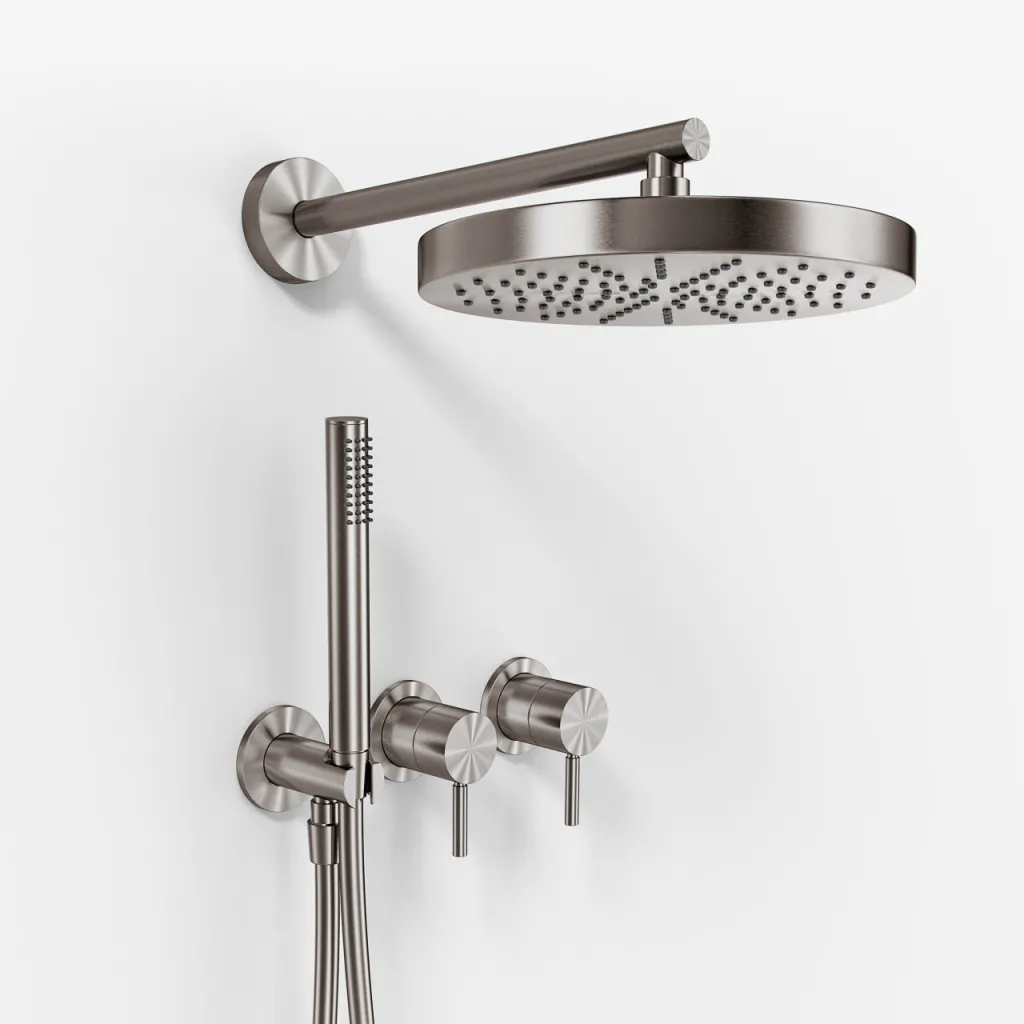 Semplice SBR801 S01 - XL Rain DeLux Ø24 cm, PVD Brushed Steel