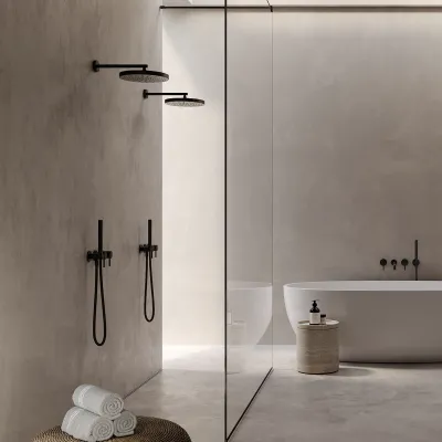 Semplice SBR801 S01 - Shower set, XL Rain DeLux Ø24 cm, Matte black