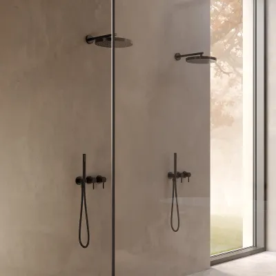 Semplice SBR801 S01 - Shower set, XL Rain DeLux Ø24 cm, Matte black