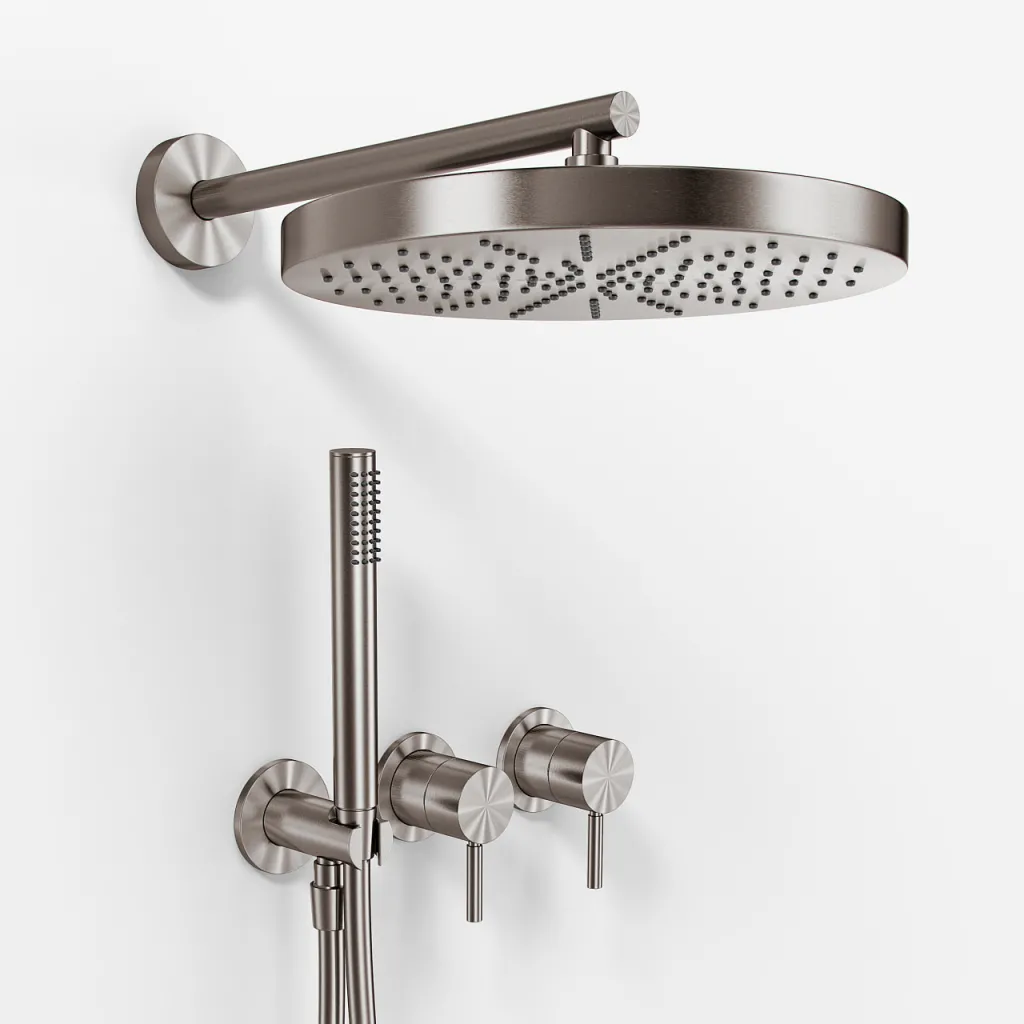 Semplice SBR801 S02 - XXL Rain DeLux Ø28 cm, PVD Brushed Steel
