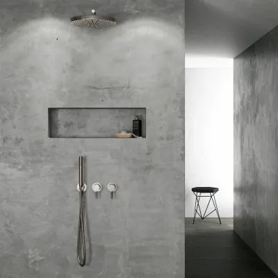 Semplice SBR801 S02 - XXL Rain DeLux Ø28 cm, PVD Brushed Steel