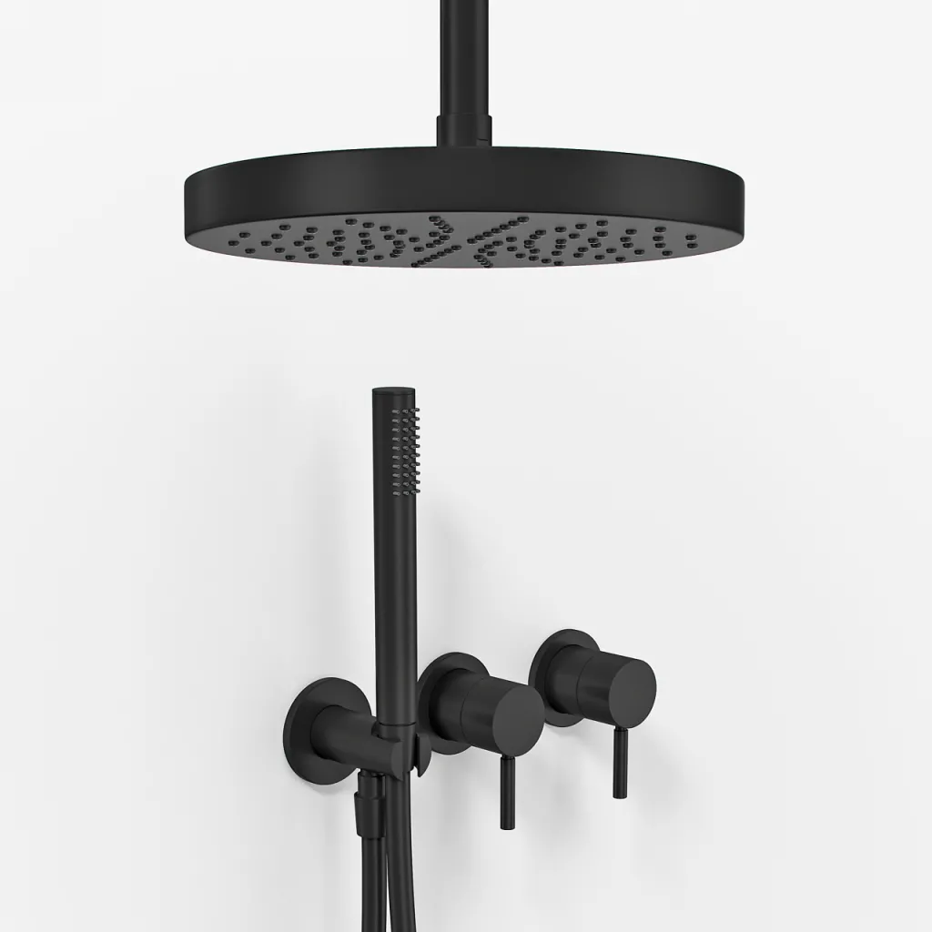 Semplice SBR801 S03 - XL Rain DeLux Ø24 cm, Ceiling, Matte Black