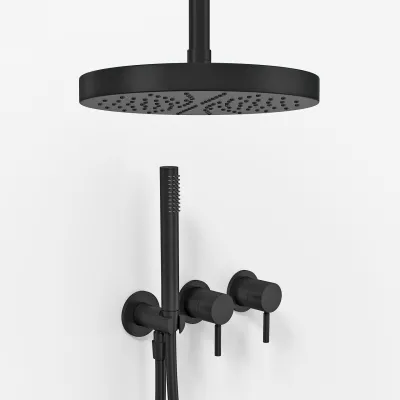 Semplice SBR801 S03 - XL Rain DeLux Ø24 cm, Ceiling, Matte Black