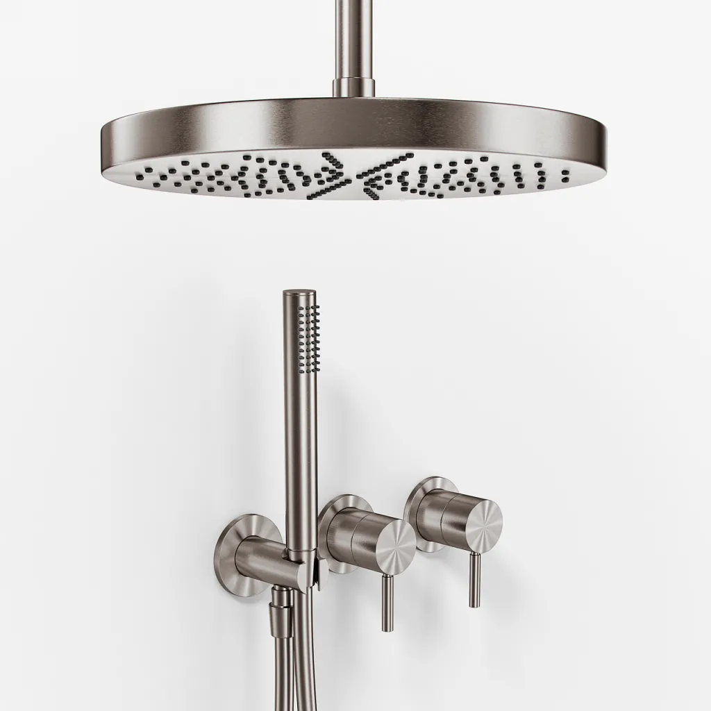 Semplice SBR801 S04 - XXL Rain DeLux Ø28 cm, Ceiling, PVD Brushed Steel