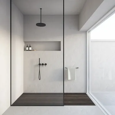 Semplice SBR801 S04 - XXL Rain DeLux Ø28 cm, Ceiling, Matt black