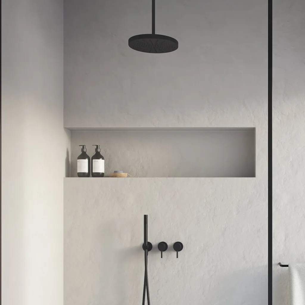 Semplice SBR801 S04 - XXL Rain DeLux Ø28 cm, Ceiling, Matt black