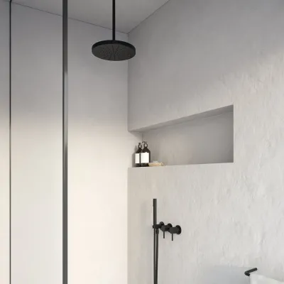 Semplice SBR801 S04 - XXL Rain DeLux Ø28 cm, Ceiling, Matt black