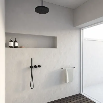 Semplice SBR801 S04 - XXL Rain DeLux Ø28 cm, Ceiling, Matt black