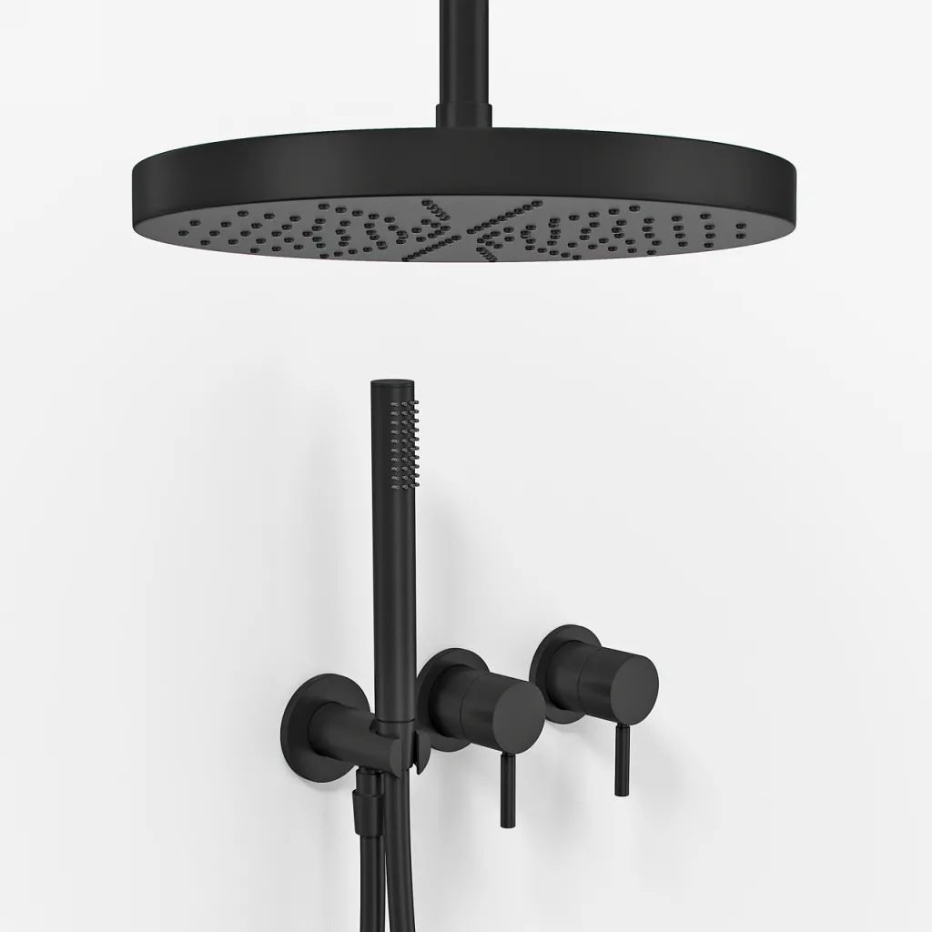 Semplice SBR801 S04 - XXL Rain DeLux Ø28 cm, Ceiling, Matt black