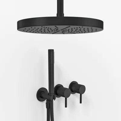 Semplice SBR801 S04 - XXL Rain DeLux Ø28 cm, Ceiling, Matt black