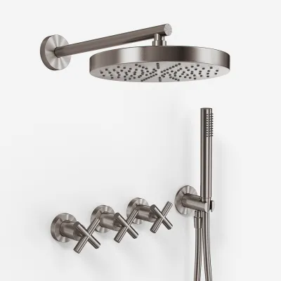 Fly Classic FBR704 S01 - XL Rain DeLux Ø24 cm, PVD Brushed Steel