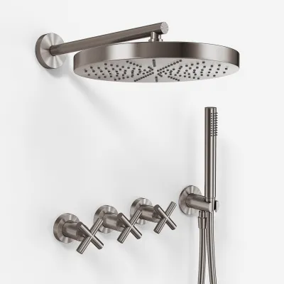 Fly Classic FBR704 S02 - XXL Rain DeLux Ø28 cm, PVD Brushed Steel