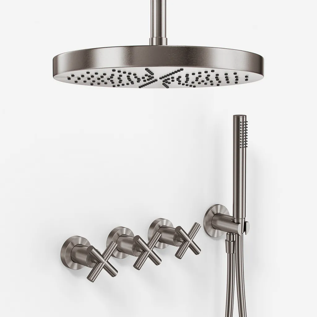 Fly Classic FBR704 S04 - XXL Rain DeLux Ø28 cm, Ceiling, PVD Brushed Steel