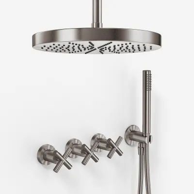 Fly Classic FBR704 S04 - XXL Rain DeLux Ø28 cm, Ceiling, PVD Brushed Steel
